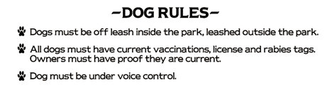 Woodstock Dog Park Pet Rules